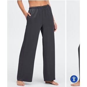 New Fabletics Pewter Gray EcoSatin Smooth Pajama Pj Pants Women’s Size Small